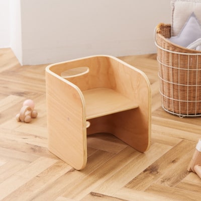 【HOPPL(ホップル)】コロコロチェア(ブラックウォールナット) 専用チェアパッド付き