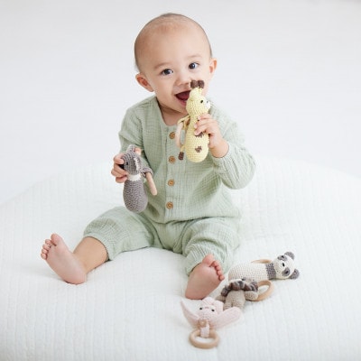 HOPPL(ホップル)amimals ベビージムセット　ホワイト/マスコット
