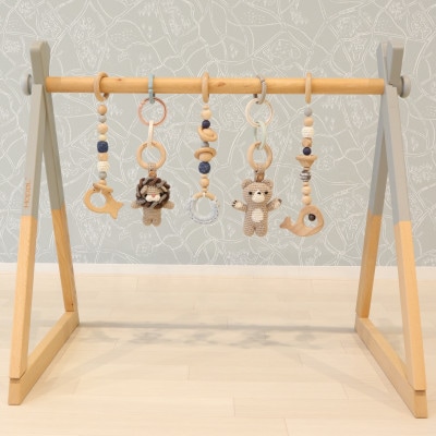 HOPPL(ホップル)amimals ベビージムセット　グレー/マスコット