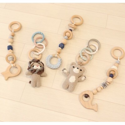 HOPPL(ホップル)amimals ベビージムセット　グレー/マスコット