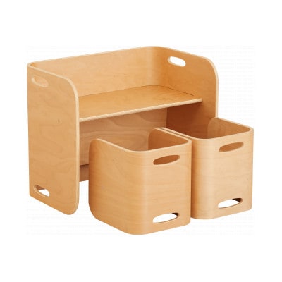 訳あり【HOPPL(ホップル)】コロコロチェア&デスク(ナチュラル)