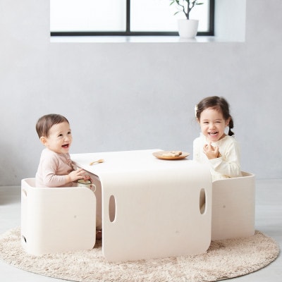 訳あり【HOPPL(ホップル)】コロコロチェア&デスク(ナチュラル)