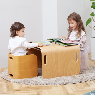 訳あり【HOPPL(ホップル)】コロコロチェア&デスク(ブラックウォールナット)