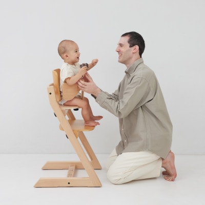 【HOPPL(ホップル)】チョイスベビー(ブラックウォールナット)・専用クッション付(子ども用椅子)