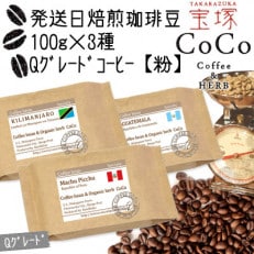 発送日焙煎珈琲 Qグレードコーヒー100g&times;3種 【粉】キリマンジャロ・マチュピチュ・グァテマラ