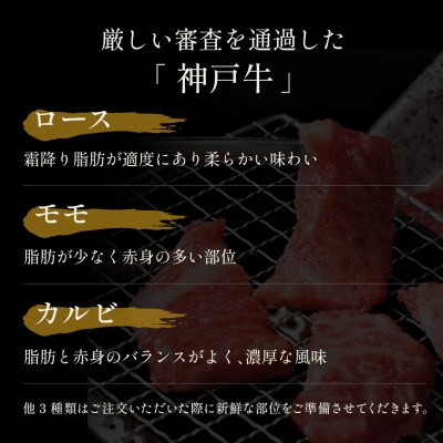 和牛セレブの神戸牛　6種の希少部位焼肉食べ比べ500g
