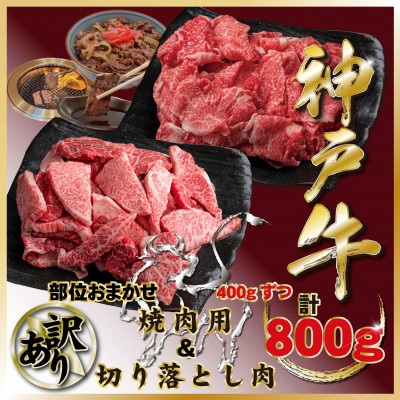 訳あり 神戸牛 切り落とし肉&焼き肉用 計800g TZSY2 【2026年4月より順次発送】