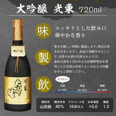 日本酒 大吟醸 清酒 【光東】 地酒 セット  ＜山川酒造＞ ch007-001r