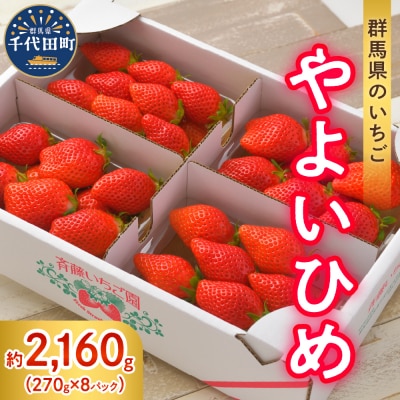 《先行受付》1月発送 いちご「やよいひめ」約270g×8パック 常温便 ch002-009-1-nt