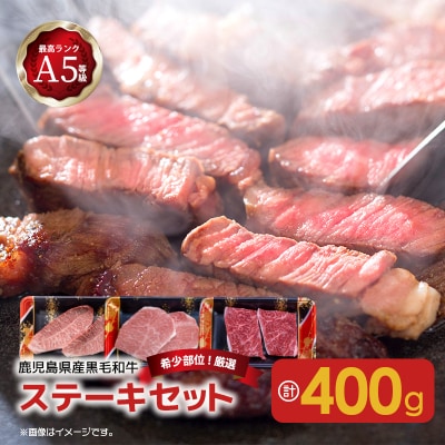 【希少部位】A5等級黒毛和牛厳選ステーキセット2種400g　K208-011