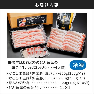 【母の日ギフト】黒宝豚&茶ぶり　どん薩摩の黄金だししゃぶしゃぶセット 4人前　K227-005_03