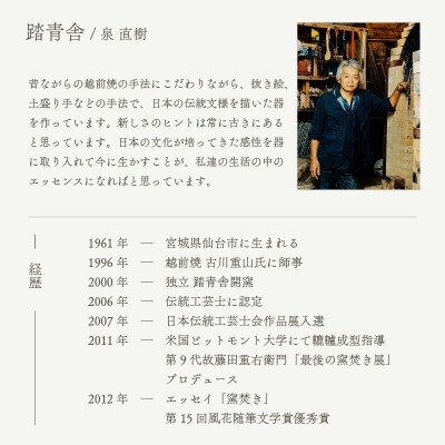 「踏青舎」【越前焼】三角文蕎麦鉢