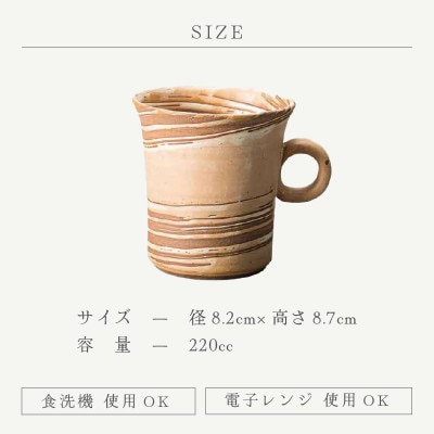 「あかね陶房」【越前焼】マグカップ　オレンジ