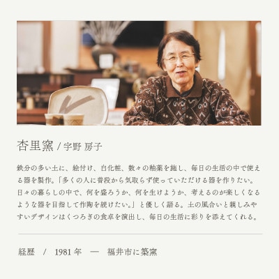 「杏里窯」【越前焼】線紋 飯碗