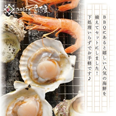 冷凍便でお手軽! 厳選の海鮮BBQ≪B≫セット(5種14品、3～4人用)