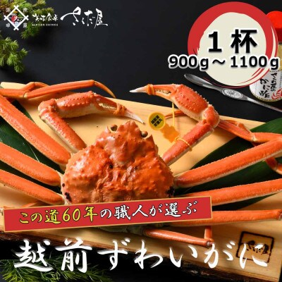 【3月より順次発送!】浜茹で越前ずわい900～1100g　1杯　かに酢&かにスプーン付き