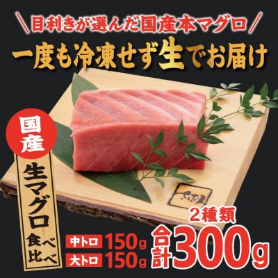 国産生本マグロ 大トロと中トロ 2種セット 合計300g