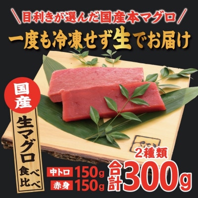 国産生本マグロ 中トロと赤身 2種セット 合計300g