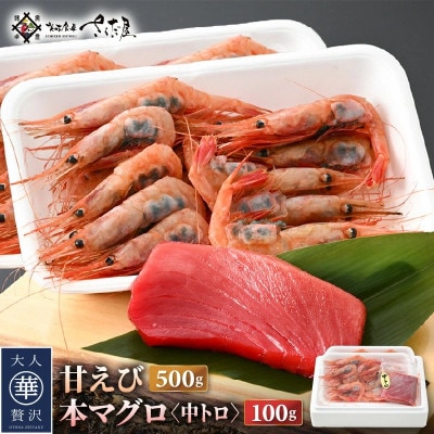 お刺身 セット 甘海老 250g×2P & 本まぐろ 中トロ 100g×1P