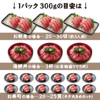 【3ヵ月毎定期便】「生本まぐろ」中トロ　300g(2～3柵)全4回