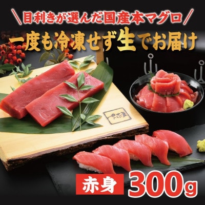 【2ヵ月毎定期便】「生本まぐろ」赤身 300g(2～3柵)全3回