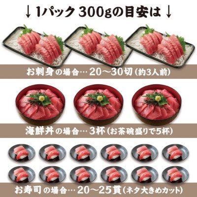 【2ヵ月毎定期便】「生本まぐろ」赤身 300g(2～3柵)全6回