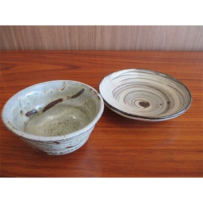 越前焼(飯碗&おかず皿)とコシヒカリ(1kg)セット