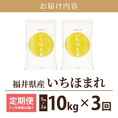 【毎月定期便】いちほまれ 10kg 福井県産[白米]全3回