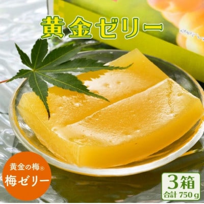 夏の水羊羹!「黄金ゼリー」 250g × 3箱(計750g)自慢の白餡と「黄金梅」ピューレのコラボ!
