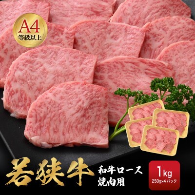 若狭牛 和牛ロース焼肉用 計1kg(250g × 4パック)