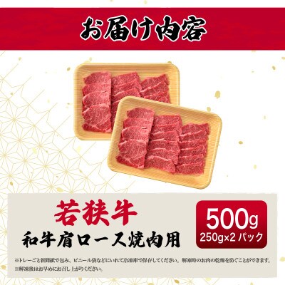 若狭牛 和牛肩ロース焼肉用 計500g(250g × 2パック)