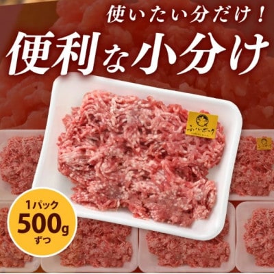 「福井県ブランド豚」ふくいポーク100% ミンチ 1kg(500g × 2パック)