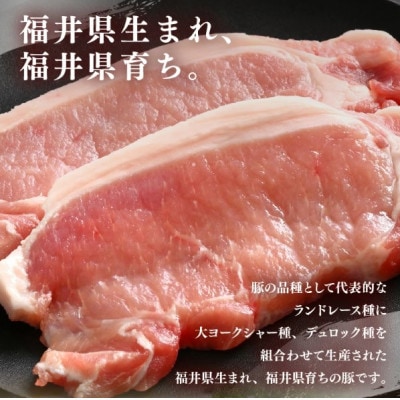 「福井県ブランド豚」ふくいポーク ロース 100g × 6枚 合計600g(2枚入り × 3p)