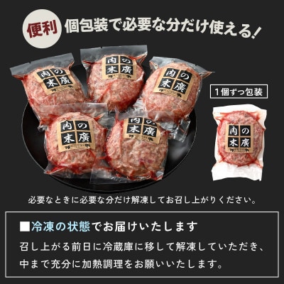 【3ヵ月毎定期便】若狭牛入り 手ごね ハンバーグ 5個セット 計650g　味付き全4回