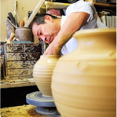 1品限定!　越前焼名工の飾り花生け「深秋」(高さ30cm、桐箱付き)