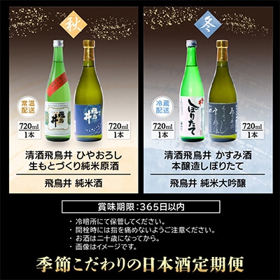 【発送月固定定期便】お楽しみ 越前の地酒 四季の日本酒飲み比べ 計720ml × 8本 全4回