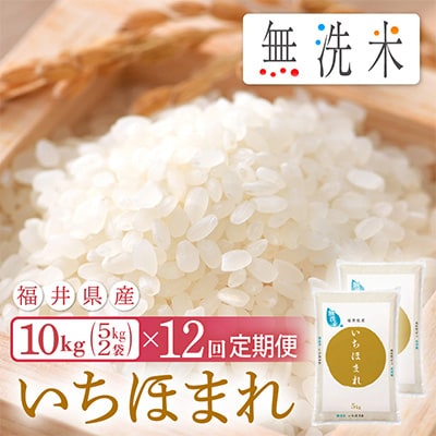2023年3月発送開始『定期便』≪12か月連続お届け≫無洗米 いちほまれ 10kg 全12回