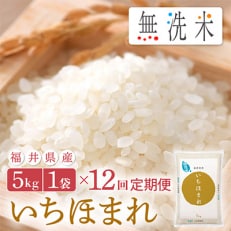 2023年9月発送開始『定期便』≪12か月連続お届け≫無洗米 いちほまれ 5kg 全12回