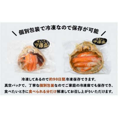 蟹の食べ比べ「ずわいがに × 2パック せいこがに × 3パック」甲羅盛り セット※のし有