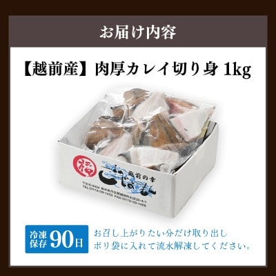 【のし付】肉厚!越前産カレイ切り身　1kg入