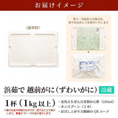 ≪浜茹で≫ 越前がに 特大 1杯 かに酢 かにスプーン 食べ方QRコード付き【11月より発送】