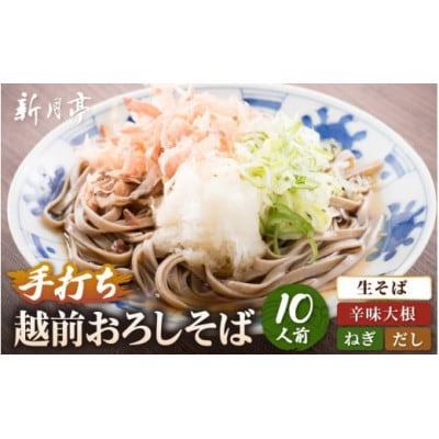 【越前おろしそば】 10人前(辛味大根・ねぎ・だし付き) 冷蔵