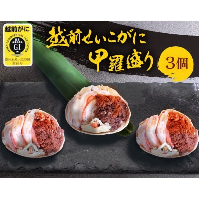 越前せいこ蟹 甲羅盛り「身出し」セット 3杯【11月より順次発送】