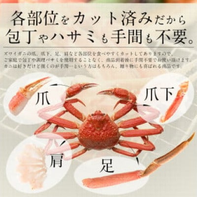 カット済み 生ずわい蟹 約600g  [e70-a003]