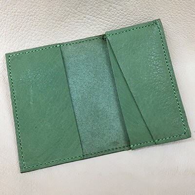 【鹿革】ビジネスセット(ネームホルダー&名刺入れ)緑
