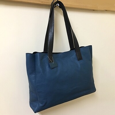 【鹿革】ビジネスバッグ(ソフトタイプ)　青