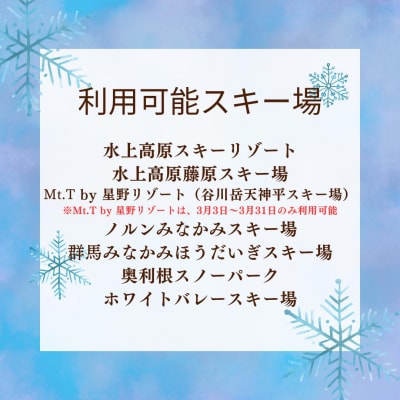 みなかみ町内スキー場 ふるさと納税共通1日リフト券(引換券)1枚