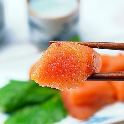 宮近の無着色辛子明太子450g　化粧箱・包装紙付　1本物めんたいこ
