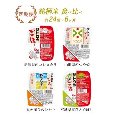 【6ヶ月定期便】サトウのごはん　銘柄米食べ比べセット　24個