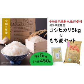 《令和5年産新米先行受付》コシヒカリ精米5kgともち麦セット【金助農業株式会社】
